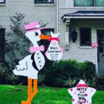 Pink Stork with Pink Sibling Sign letty